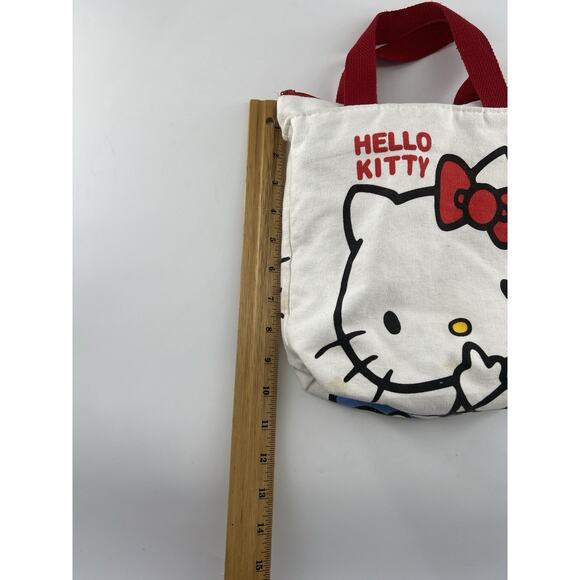 Hello Kitty Cute White Picnic Box Kids School Tote Handbag Zipper Gift Lunch Bag - Picture 8 of 10